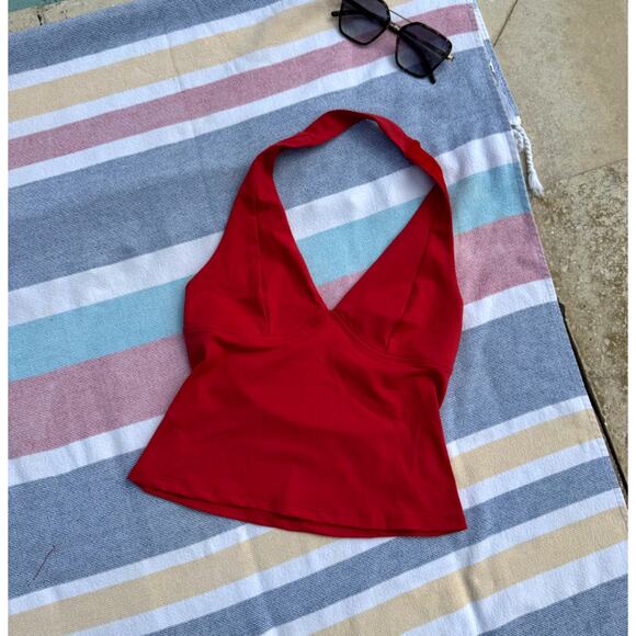 NWT, Free People Red Halter Top – Size XS - Picture 5 of 6